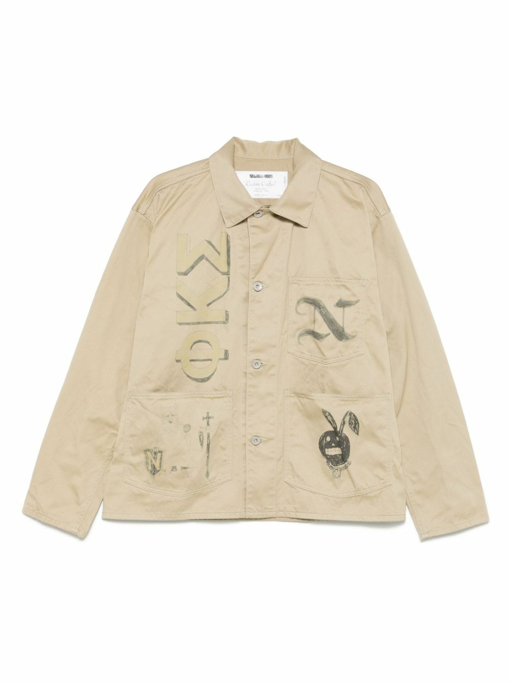Neighborhood Men's Ripstop Smock Jacket in Beige Neighborhood