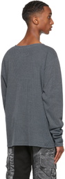 Greg Lauren SSENSE Exclusive Grey Flat Back Thermal Sweatshirt