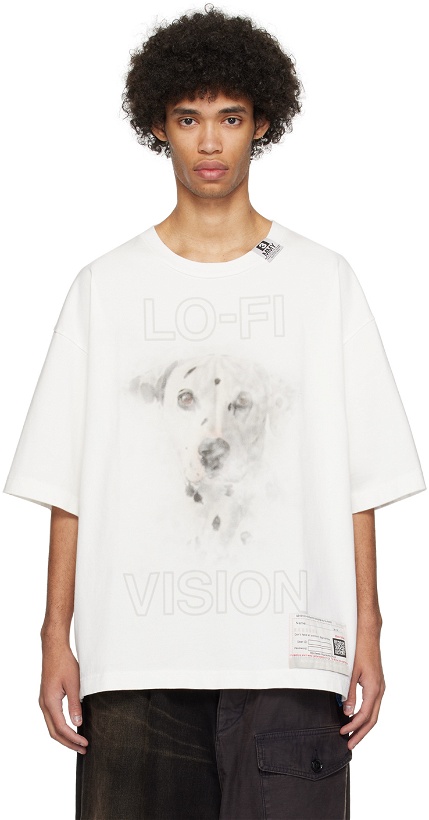 Photo: MIHARAYASUHIRO White Dog Print T-Shirt