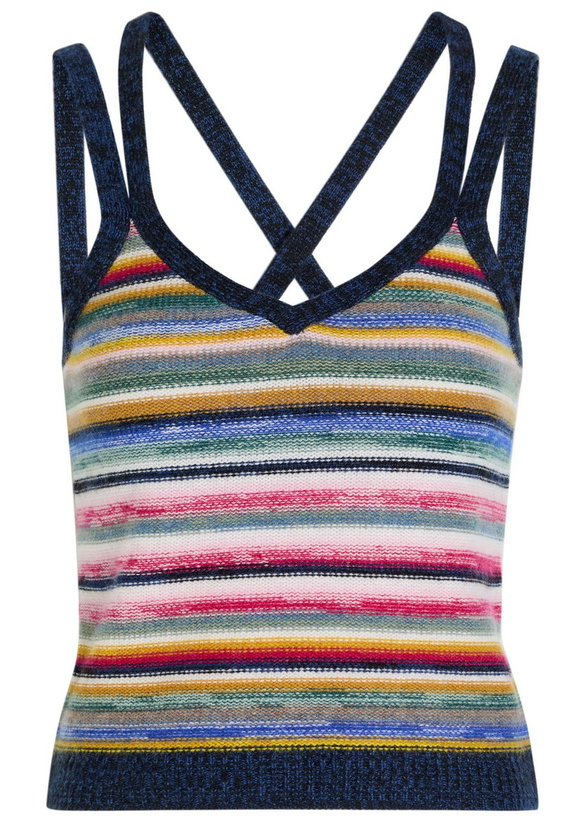 Photo: Suzie Kondi Toula Striped Cashmere Tank top Multicoloured