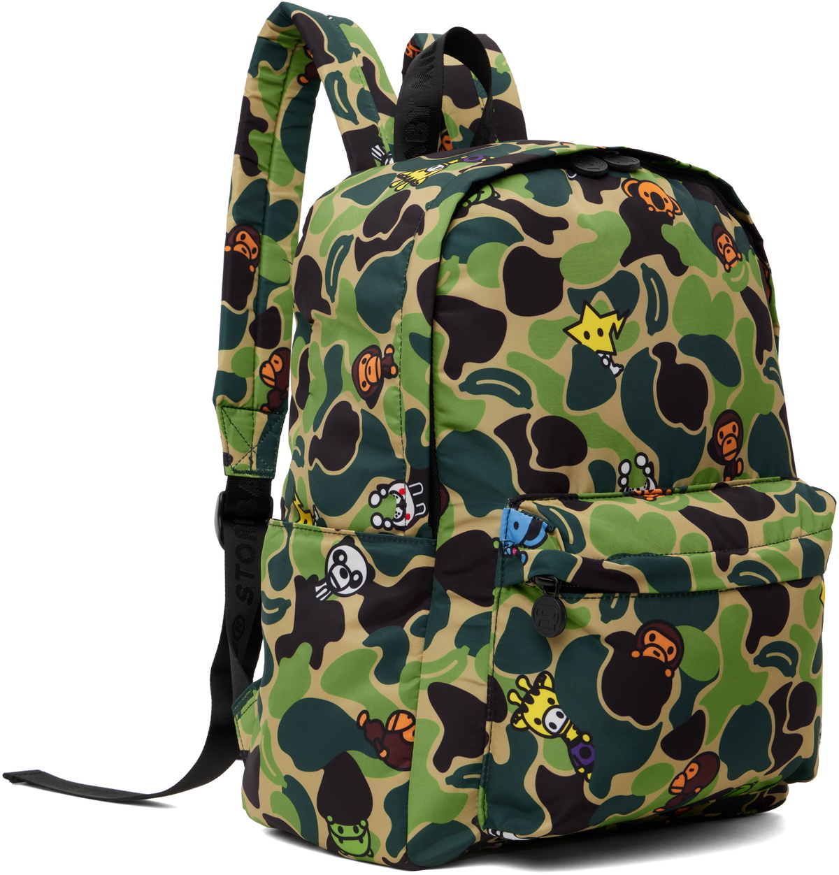 BAPE Khaki New ABC Milo All Friends Medium Backpack A