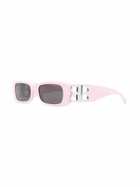 Balenciaga Eyewear Pink Rectangle Frame Sunglasses