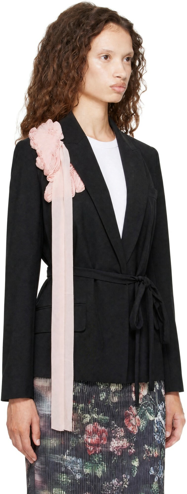 Erdem Black Double Breasted Belted Blazer