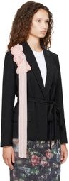 Erdem Black Double Breasted Belted Blazer