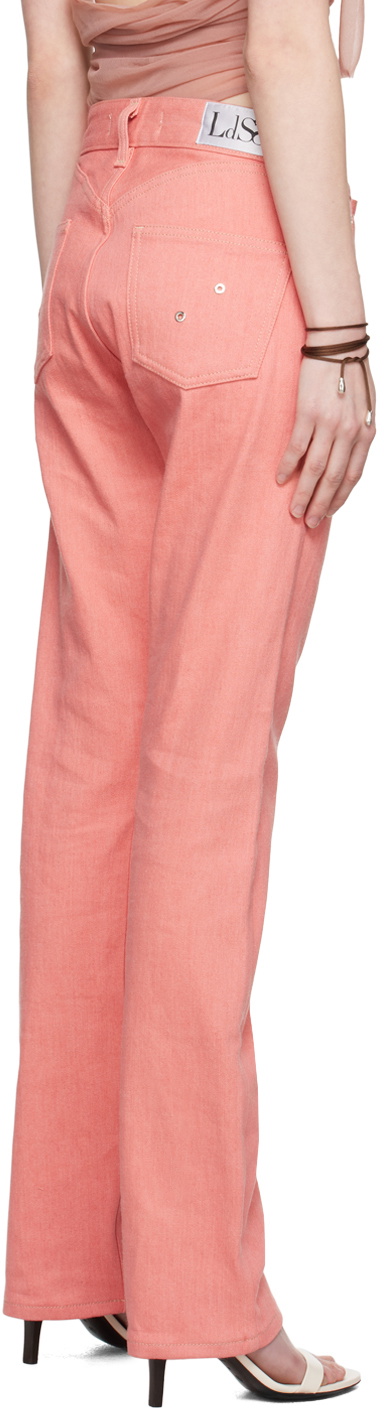 Ludovic de Saint Sernin Pink Lace-Up Jeans