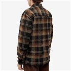 Foret Men's Ivy Wool Overshirt in Brown Check