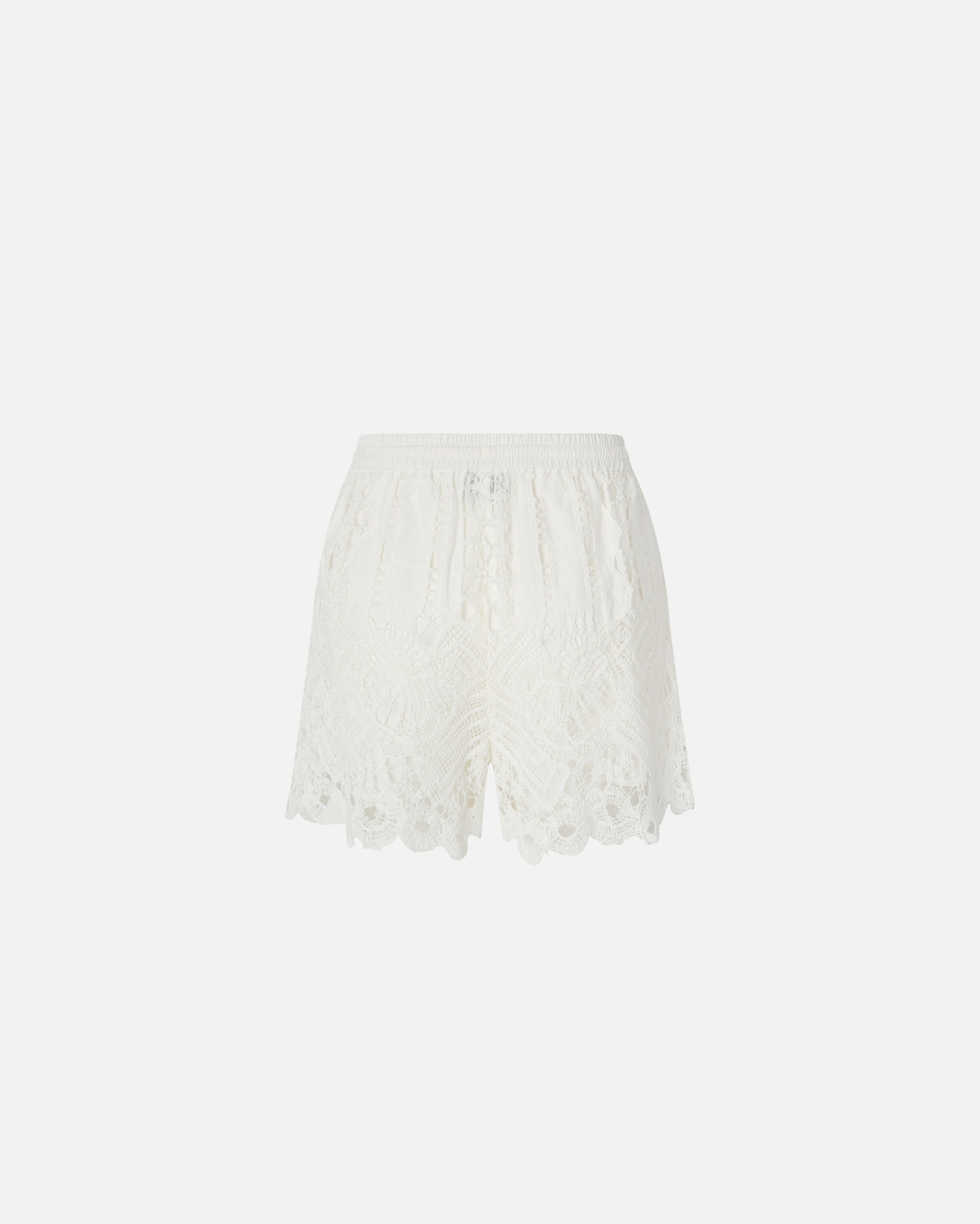 Pinko Macramé Shorts With Openwork Snow White