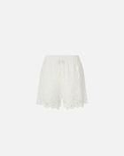 Pinko Macramé Shorts With Openwork Snow White