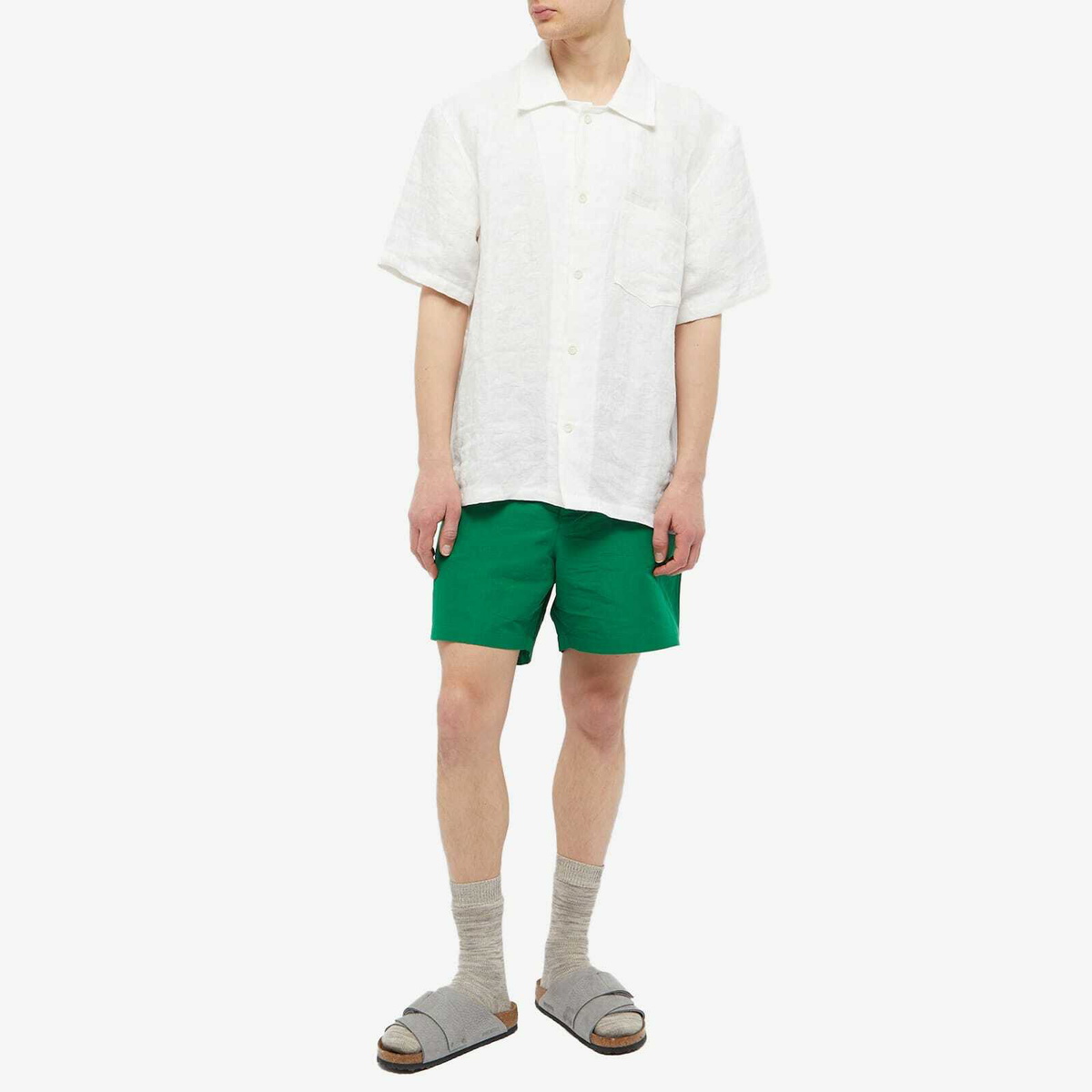 Auralee Men's Easy shorts in Green Auralee