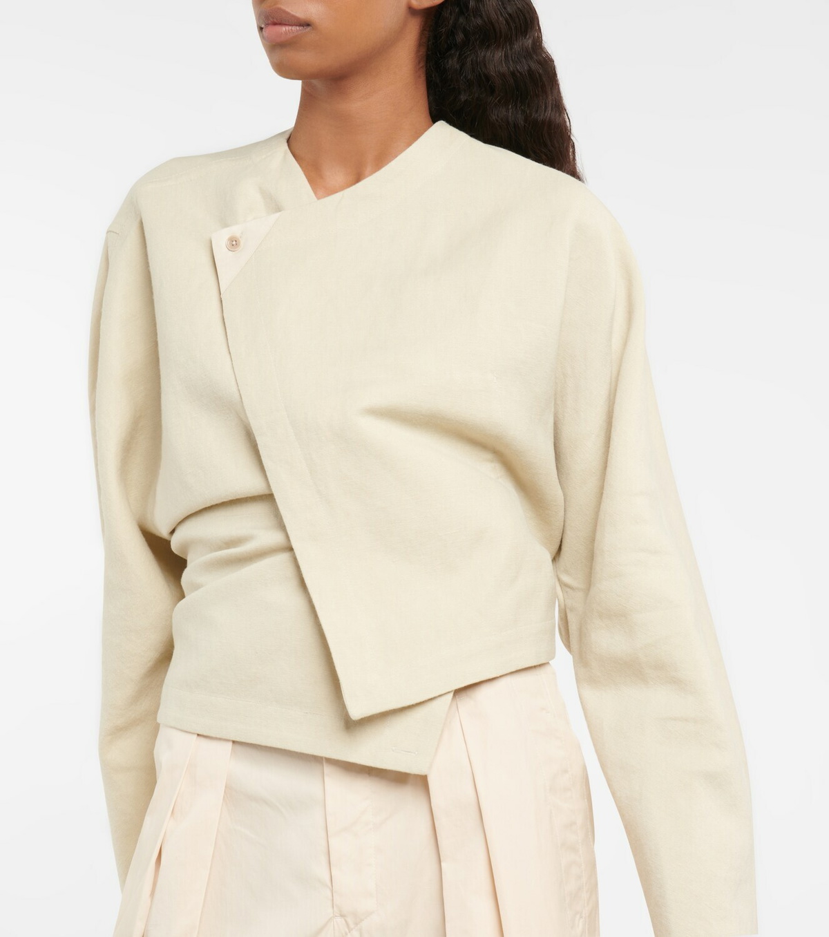 Lemaire - Linen and wool wrap top Lemaire