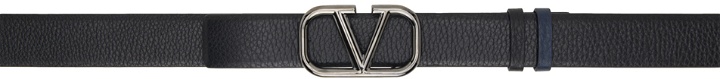Photo: Valentino Garavani Black & Navy VLogo Signature Reversible Belt