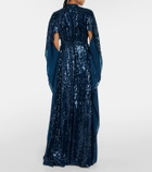 Erdem Caped sequined gown