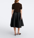 Prada Re-Nylon-trimmed virgin wool midi skirt