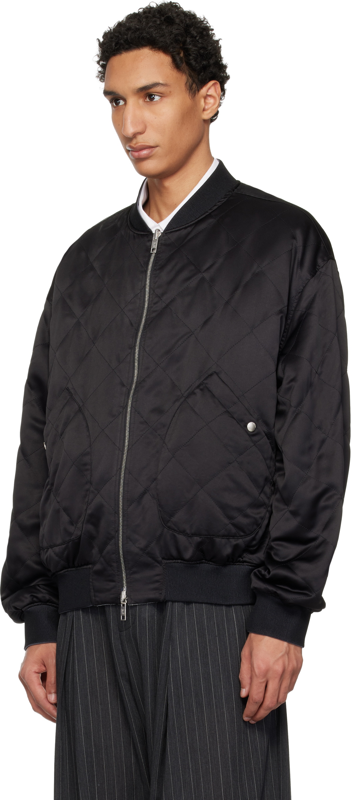 WOOYOUNGMI Gray Faded Reversible Bomber Jacket