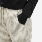 DONNI. Women's Linen Stripe Drawstring Pant in Stone Stripe