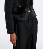 Moncler Down-paneled alpaca and wool-blend cardigan