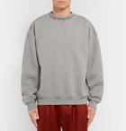 Acne Studios - Flogho Logo-Print Mélange Fleece-Back Cotton-Jersey Sweatshirt - Men - Gray