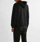 Valentino - Logo-Print Loopback Cotton-Blend Jersey Hoodie - Black