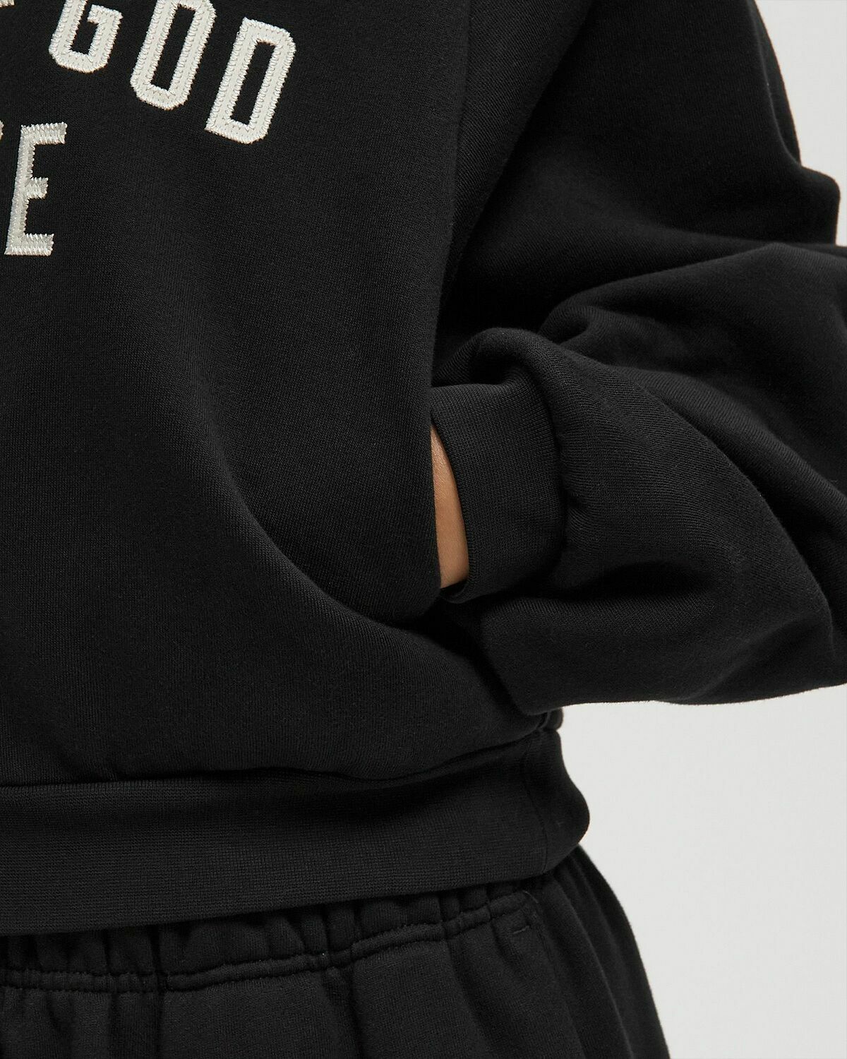 Fear of God Essentials FLEECE RAGLAN HOODIE Black Womens Hoody