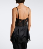 Dolce&Gabbana Lace-trimmed silk and cotton-blend romper