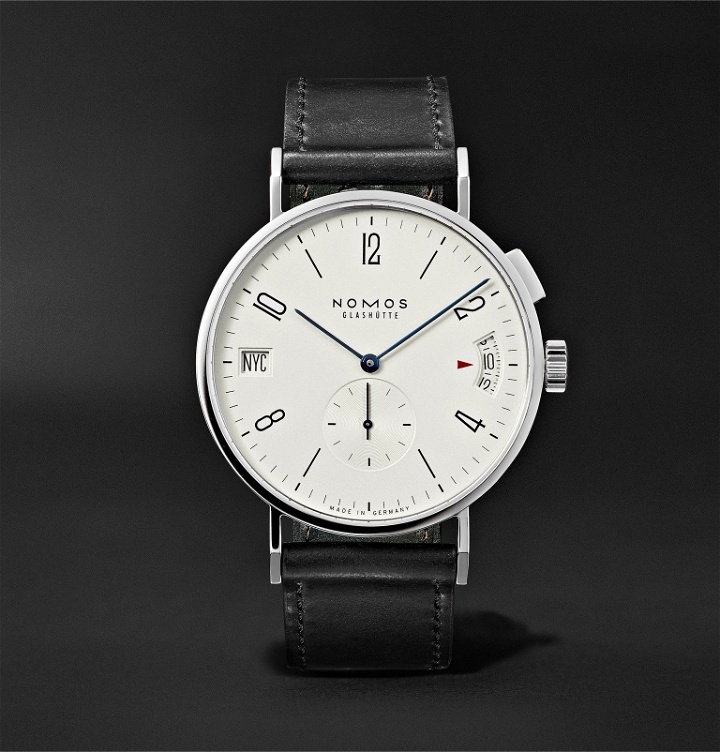 Photo: NOMOS Glashütte - Tangomat GMT Automatic 40mm Stainless Steel and Cordovan Leather Watch, Ref. No. 635 - White