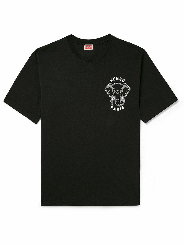 Photo: KENZO - Varsity Jungle Logo-Print Cotton-Jersey T-Shirt - Black