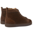 CHRISTIAN LOUBOUTIN - Louis Suede High-Top Sneakers - Brown