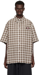 WILLY CHAVARRIA Brown Plaid Hacienda Shirt
