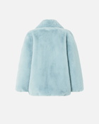 Pinko Short Faux Fur Pea Coat Midnight Blue