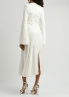 Solace London Gaia Satin and Crepe Midi Dress Cream