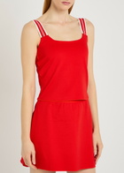 Spence Court Piqué Ponte top Red