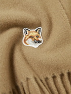 Maison Kitsuné - Logo-Appliquéd Fringed Virgin Wool Scarf