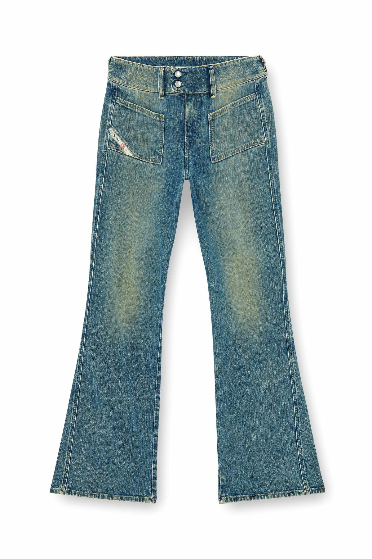Diesel Bootcut Jeans Low Waist D-Hush - Jeans Womens in Blue