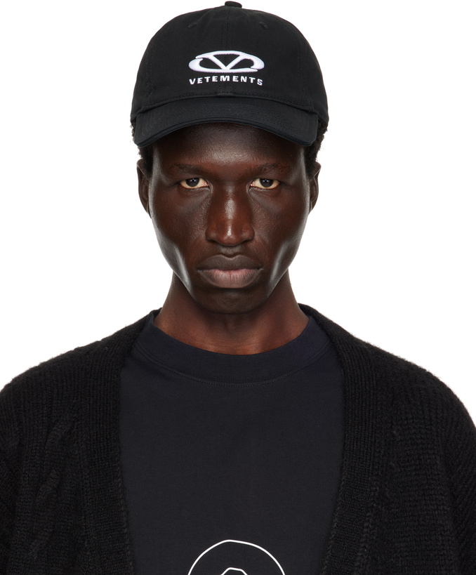 VETEMENTS Black Blackout Flame Logo Cap Vetements