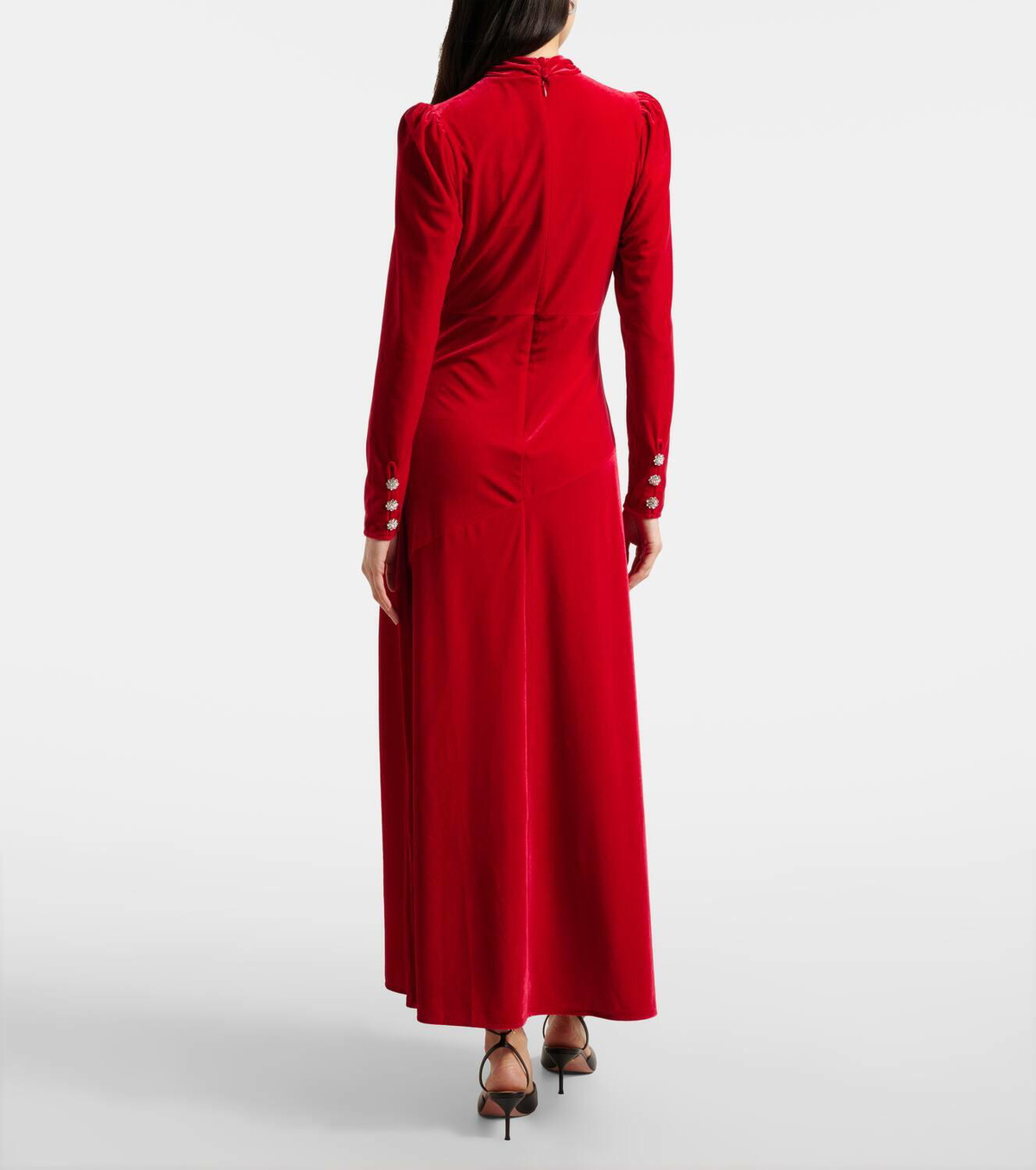 ganni velvet jersey dress Ganni