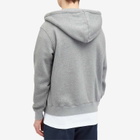 Maison Kitsuné Men's Bold Fox Head Patch Zip Hoodie in Medium Grey Melange