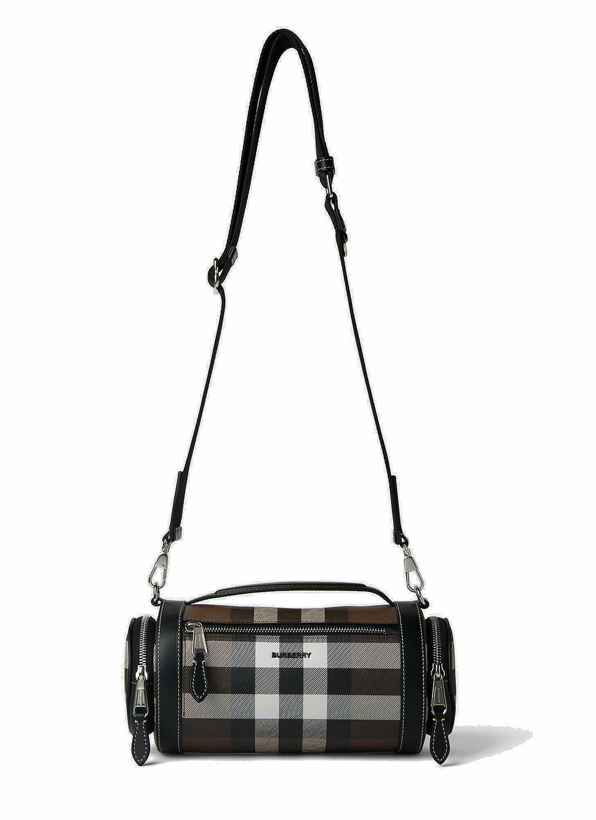 Photo: Burberry - Checked Sound Shoulder Bag in Brown