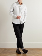 Mr P. - Button-Down Collar Striped Cotton and Wool-Blend Shirt - Gray