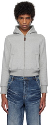 Fax Copy Express Gray Tight Fleece-Lined Hoodie