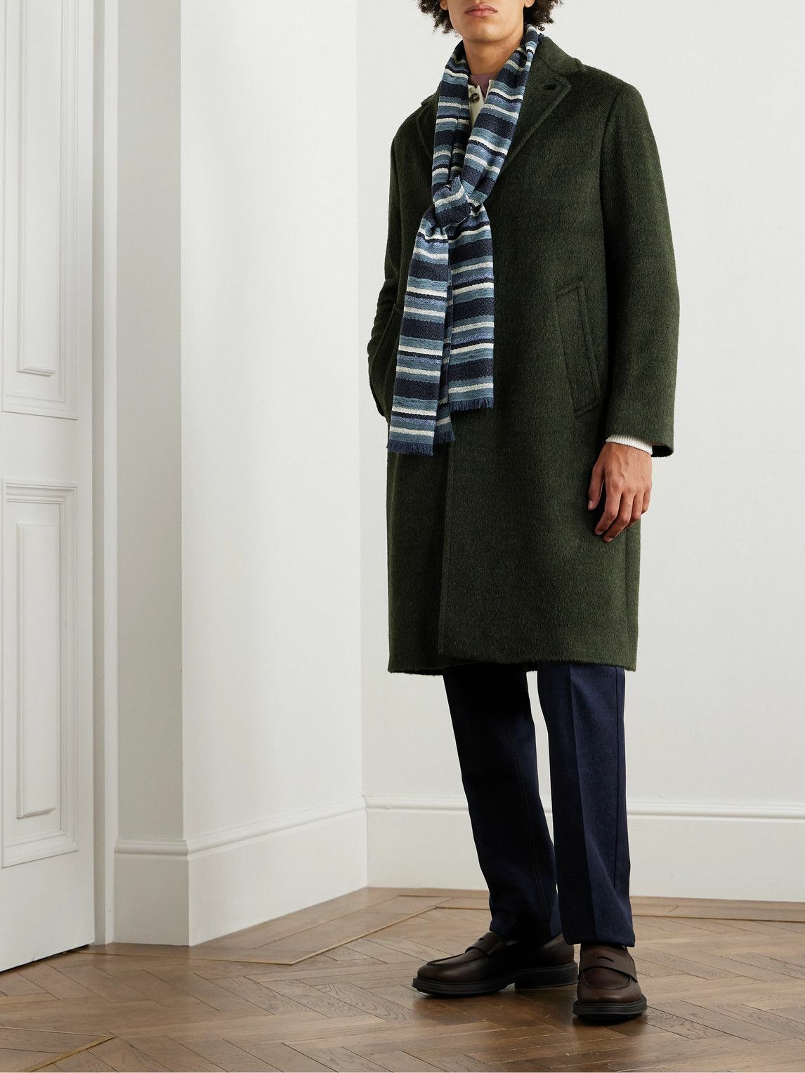 Loro Piana - Gibson Brushed Woven Coat - Green Loro Piana