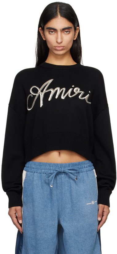 Photo: AMIRI Black MA Swirl Sweater