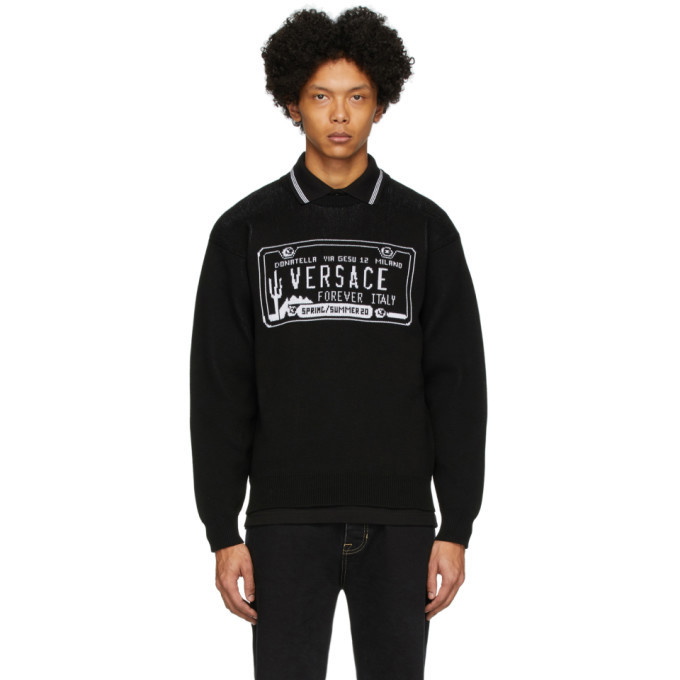 Photo: Versace Black License Plate Sweatshirt