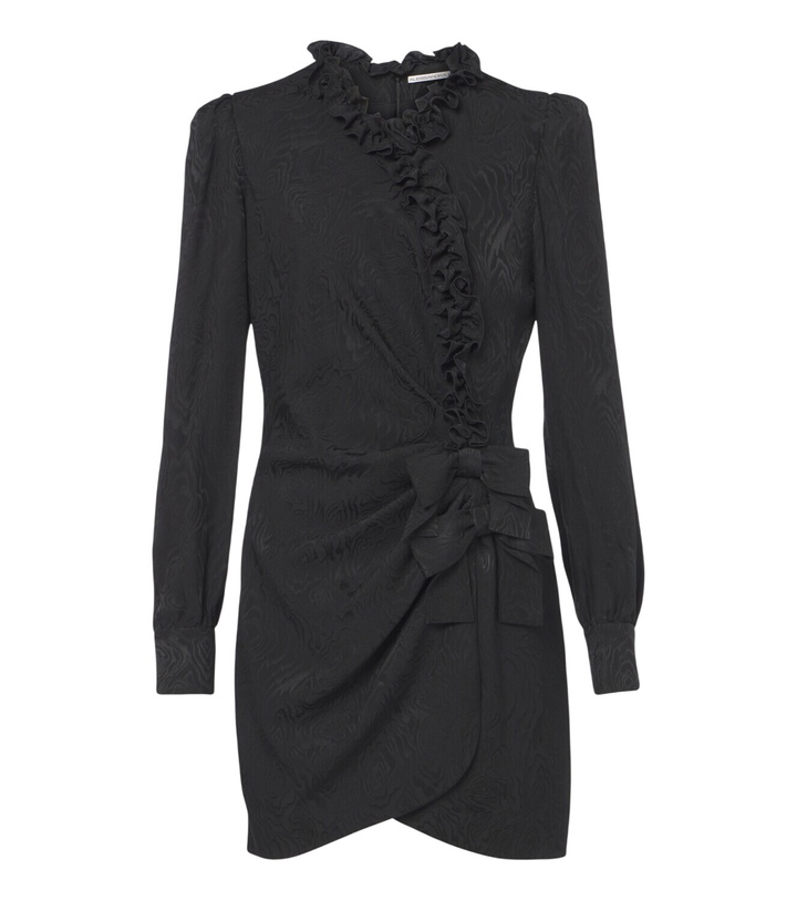 Photo: Alessandra Rich Bow-detail ruffled silk moiré minidress