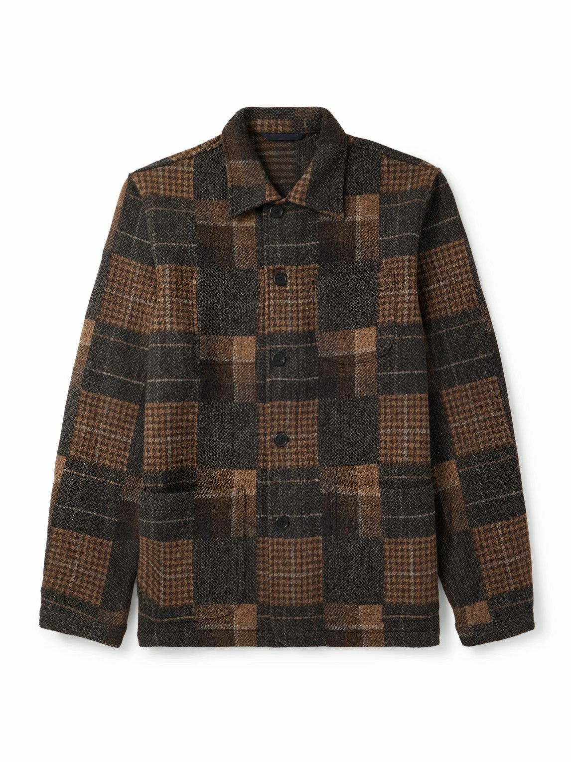 Sid Mashburn - Checked Wool-Flannel Overshirt - Brown