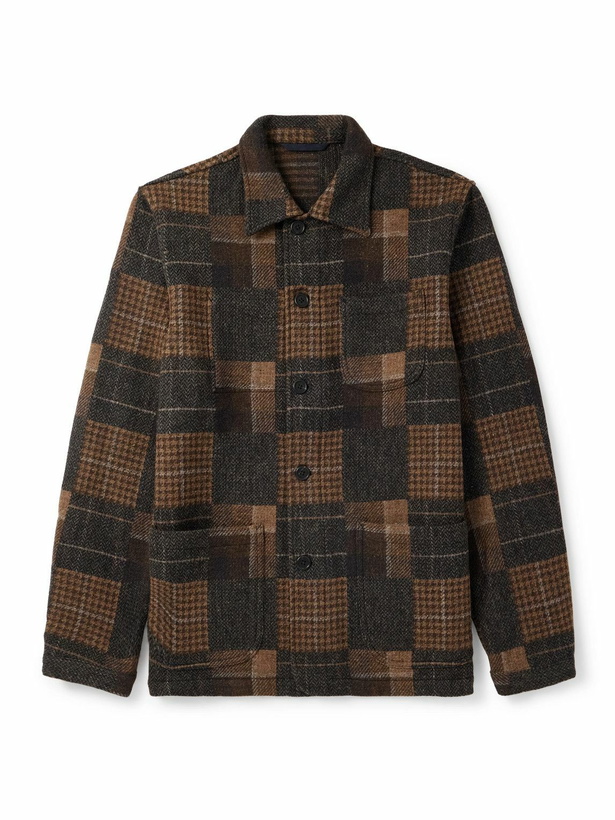 Photo: Sid Mashburn - Checked Wool-Flannel Overshirt - Brown