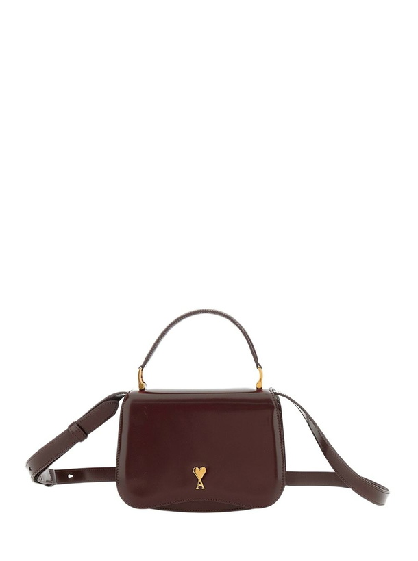 Photo: Ami Alexandre Mattiussi Bordeaux Handbag With Adc Patch On The Front And Adjustable And Removable Shoulder Strap In Leather Woman