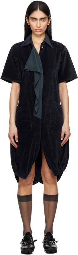 Photo: Kiko Kostadinov Navy Quasar Jersey Minidress