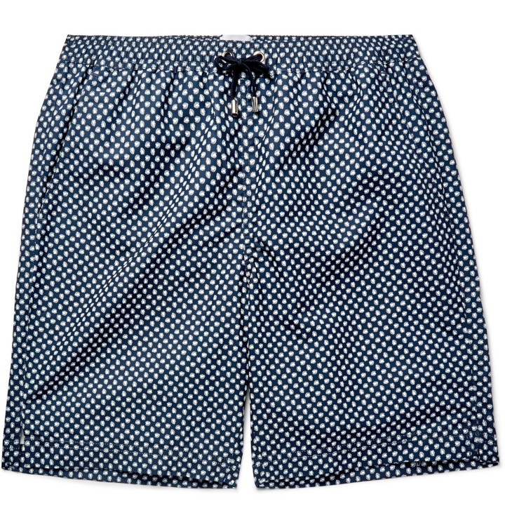 Photo: Sunspel - Long-Length Printed Swim Shorts - Blue