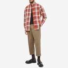 Beams Plus Men's Button Down Inian Madras Shirt in Red