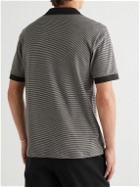 Theory - Malden Striped Stretch-Pima Cotton Polo Shirt - Black